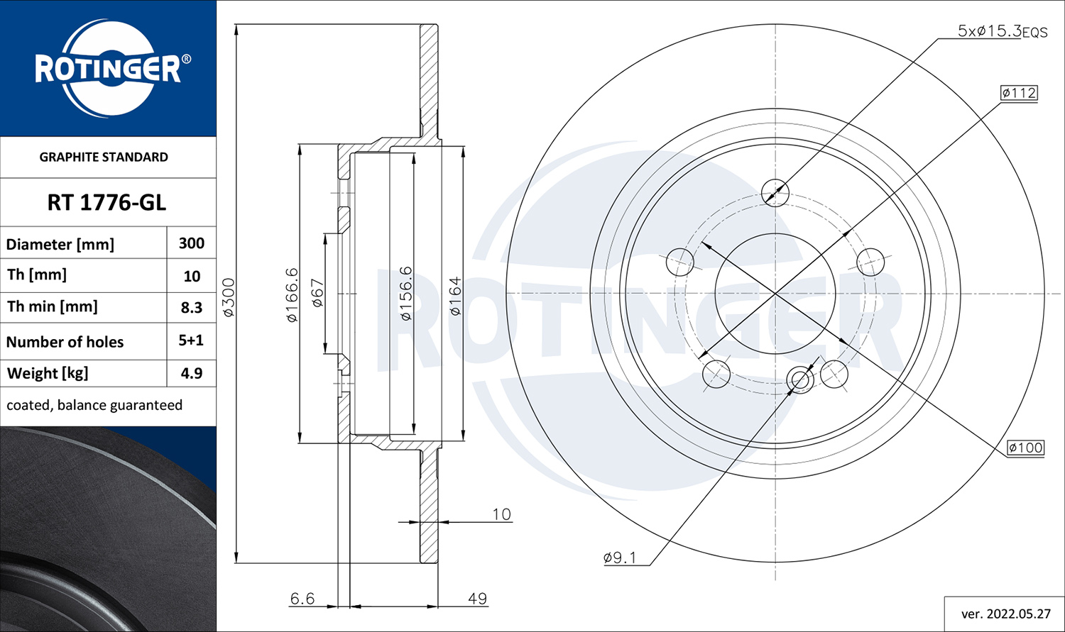 ROTINGER 260 239 RT 1776-GL - Alkatrész